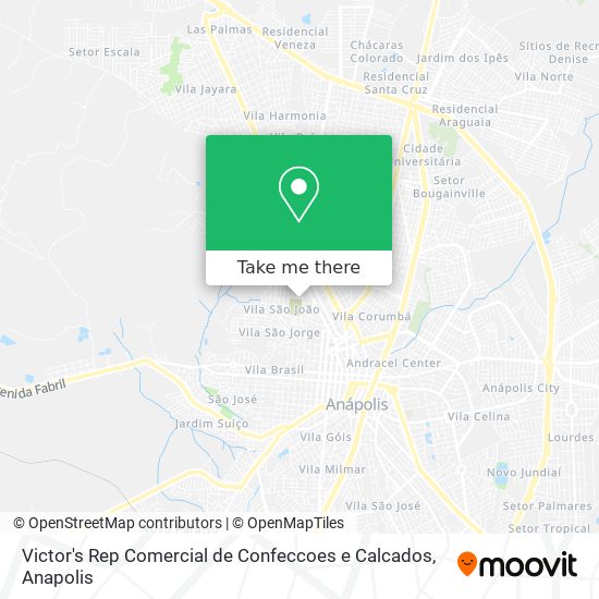 Mapa Victor's Rep Comercial de Confeccoes e Calcados