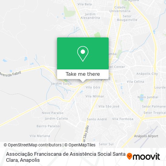 Mapa Associação Franciscana de Assistência Social Santa Clara