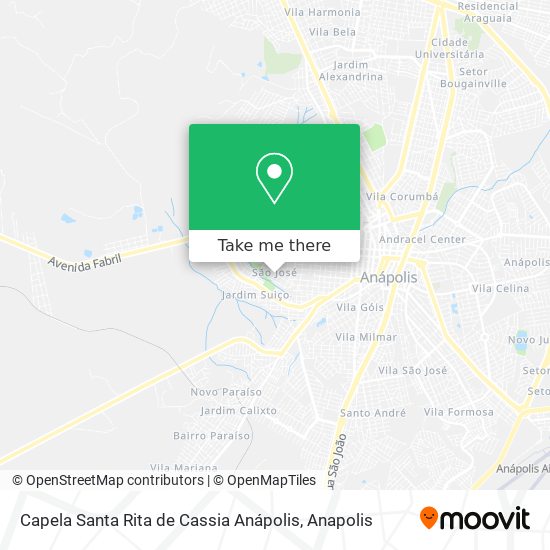 Mapa Capela Santa Rita de Cassia Anápolis