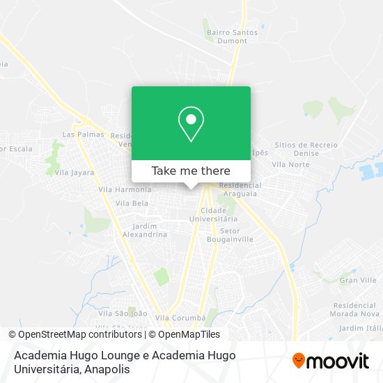 Mapa Academia Hugo Lounge e Academia Hugo Universitária