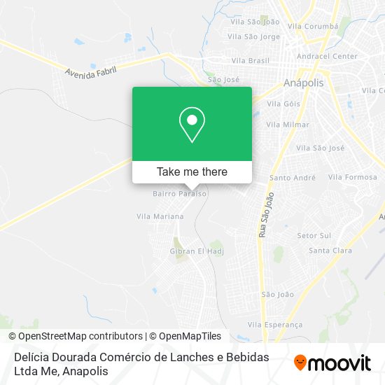 Delícia Dourada Comércio de Lanches e Bebidas Ltda Me map