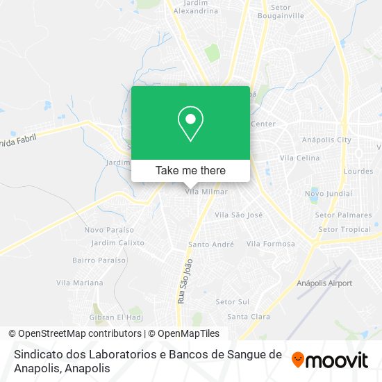 Mapa Sindicato dos Laboratorios e Bancos de Sangue de Anapolis