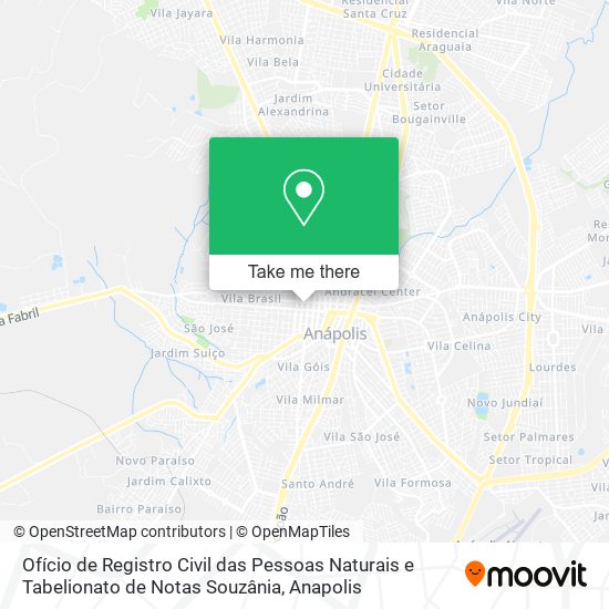 Mapa Ofício de Registro Civil das Pessoas Naturais e Tabelionato de Notas Souzânia