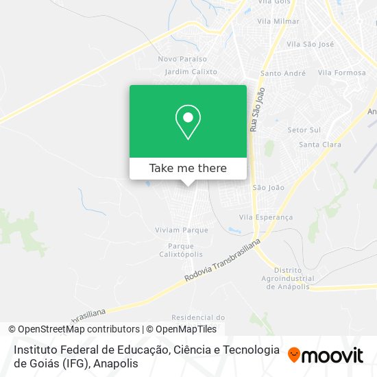 Instituto Federal de Educação, Ciência e Tecnologia de Goiás (IFG) map