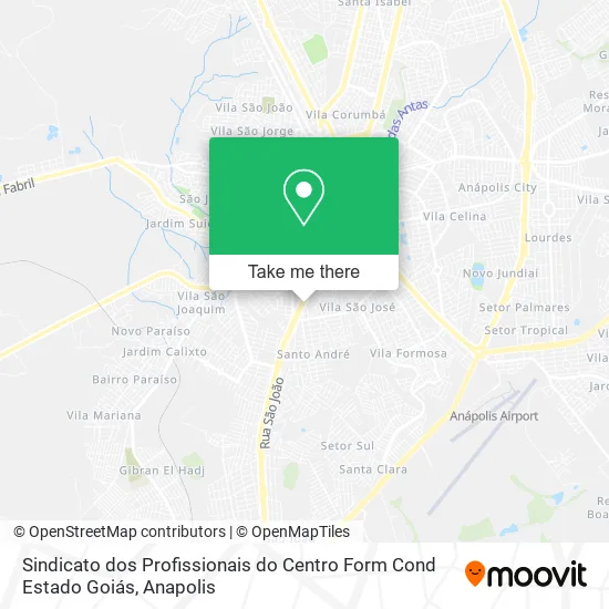 Sindicato dos Profissionais do Centro Form Cond Estado Goiás map
