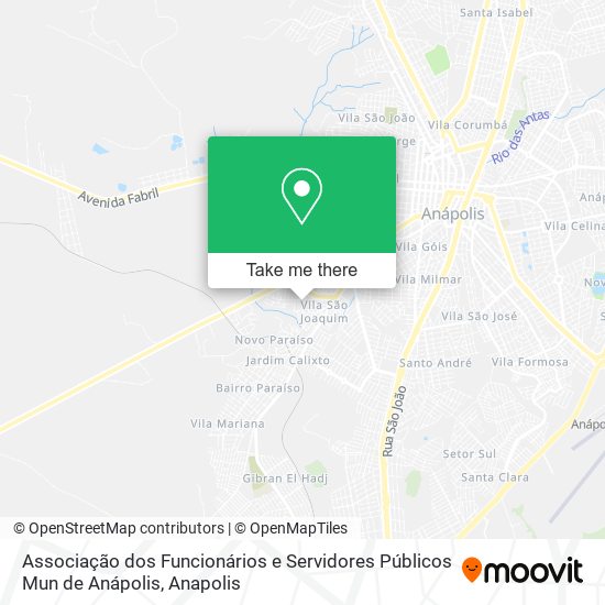 Mapa Associação dos Funcionários e Servidores Públicos Mun de Anápolis