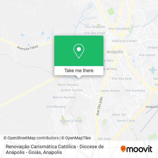 Mapa Renovação Carismática Católica - Diocese de Anápolis - Goiás