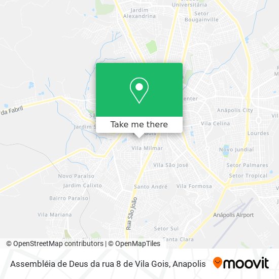 Mapa Assembléia de Deus da rua 8 de Vila Gois