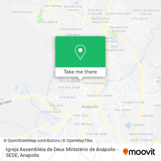 Mapa Igreja Assembléia de Deus Ministério de Anápolis - SEDE