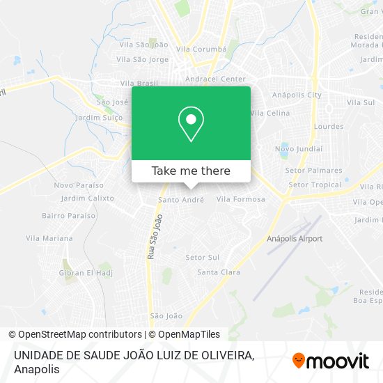 Mapa UNIDADE DE SAUDE JOÃO LUIZ DE OLIVEIRA