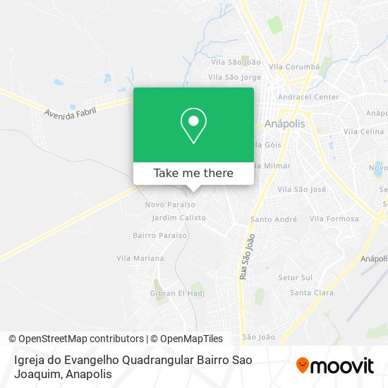 Mapa Igreja do Evangelho Quadrangular Bairro Sao Joaquim