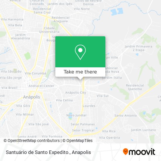 Mapa Santuário de Santo Expedito.