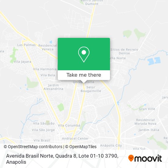 Mapa Avenida Brasil Norte, Quadra 8, Lote 01-10 3790