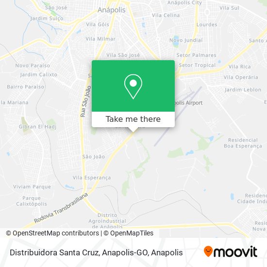 Mapa Distribuidora Santa Cruz, Anapolis-GO