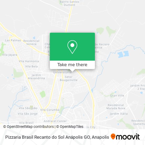 Mapa Pizzaria Brasil Recanto do Sol Anápolis GO