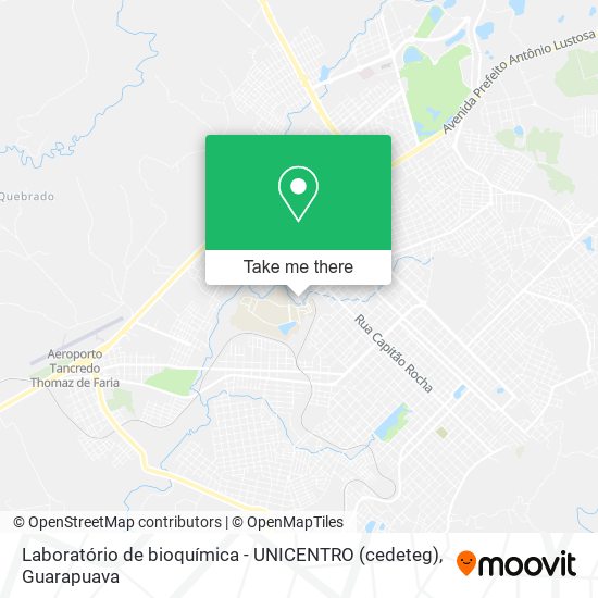 Mapa Laboratório de bioquímica - UNICENTRO (cedeteg)