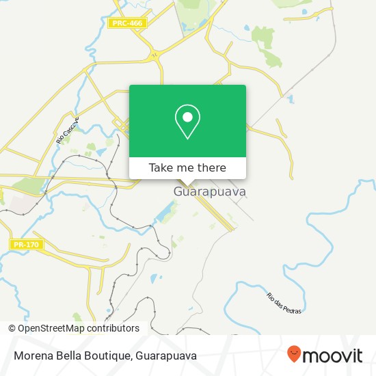 Mapa Morena Bella Boutique, Rua Capitão Rocha, 1532 Centro Guarapuava-PR 85010-270