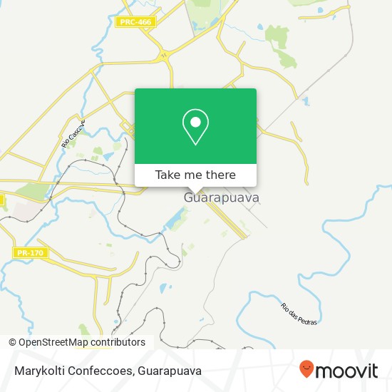 Mapa Marykolti Confeccoes, Rua Presidente Getúlio Vargas, 1516 Centro Guarapuava-PR 85010-280
