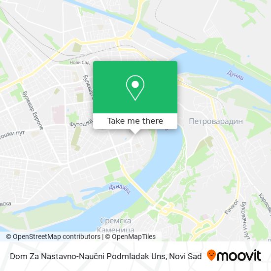 Dom Za Nastavno-Naučni Podmladak Uns map