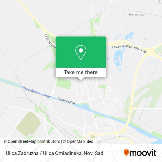 Ulica Zadruzna / Ulica Omladinska map