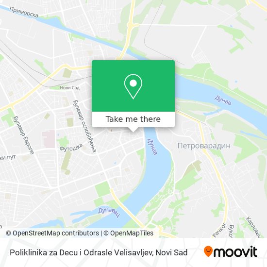 Poliklinika za Decu i Odrasle Velisavljev map