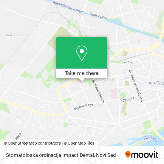 Stomatoloska ordinacija Impact Dental map