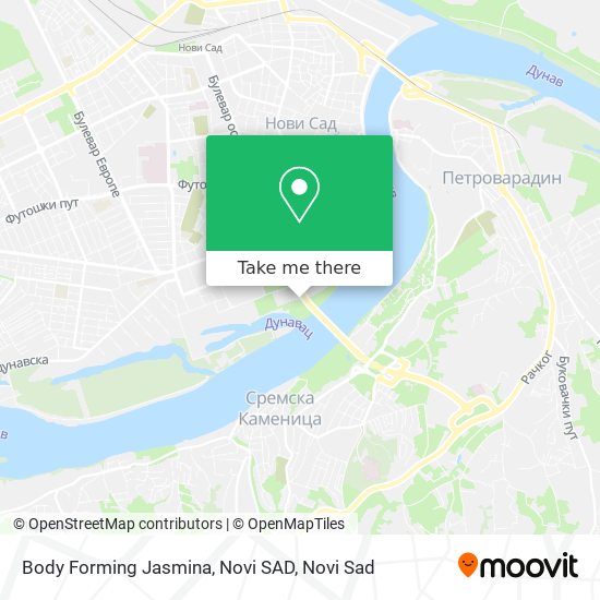 Body Forming Jasmina, Novi SAD map