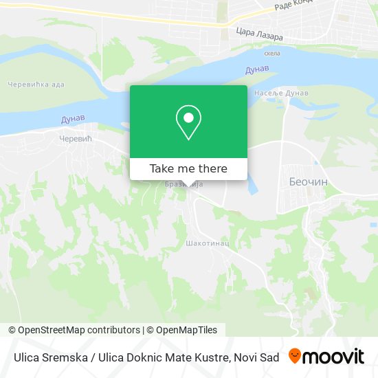 Ulica Sremska / Ulica Doknic Mate Kustre map