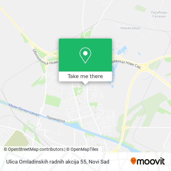 Ulica Omladinskih radnih akcija 55 map