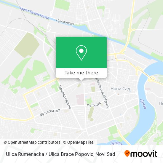 Ulica Rumenacka / Ulica Brace Popovic map