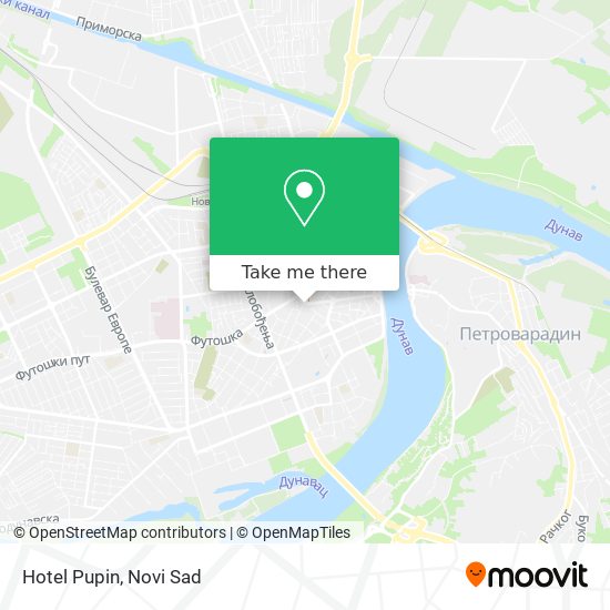 Hotel Pupin map