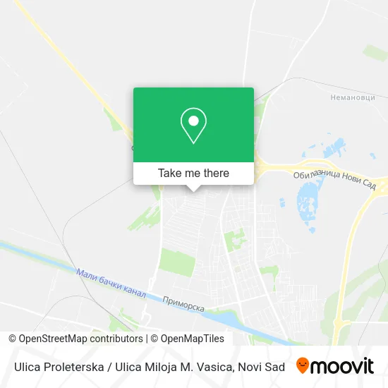 Ulica Proleterska / Ulica Miloja M. Vasica map