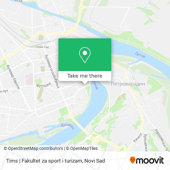 Tims | Fakultet za sport i turizam map
