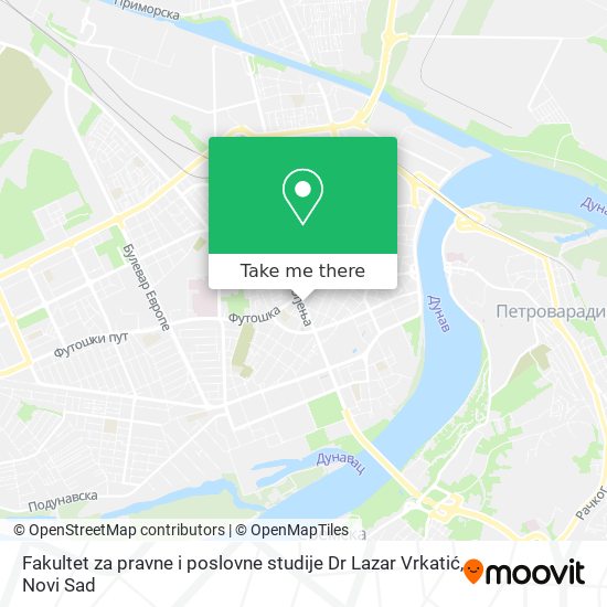 Fakultet za pravne i poslovne studije  Dr Lazar Vrkatić map