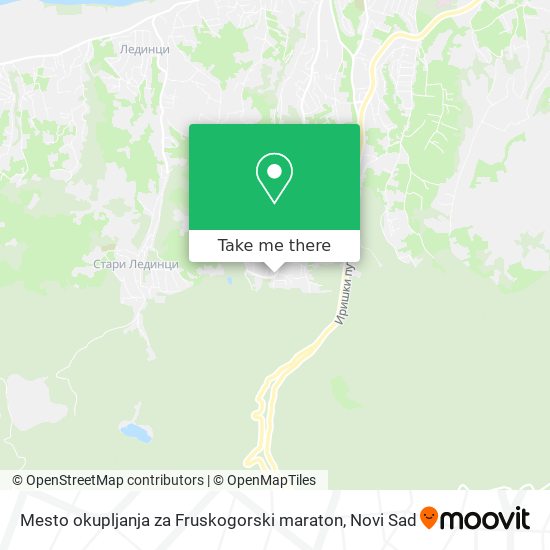 Mesto okupljanja za Fruskogorski maraton map