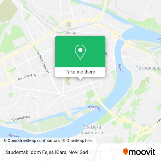 Studentski dom Feješ Klara map