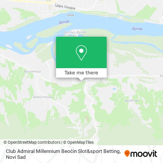 Club Admiral Millennium Beočin Slot&sport Betting map