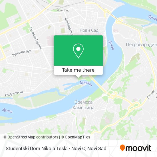 Studentski Dom Nikola Tesla - Novi C map