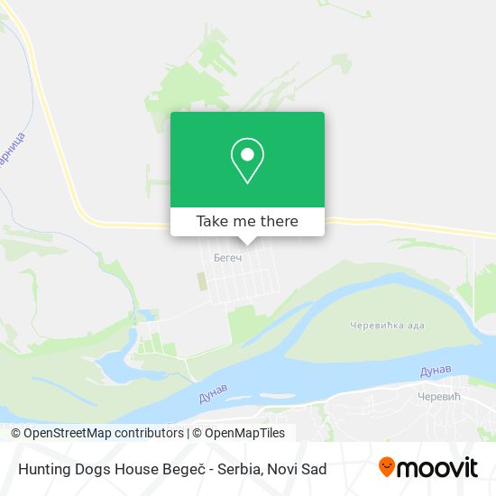 Hunting Dogs House Begeč - Serbia map