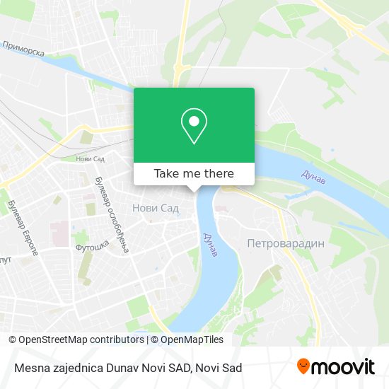 Mesna zajednica Dunav Novi SAD map