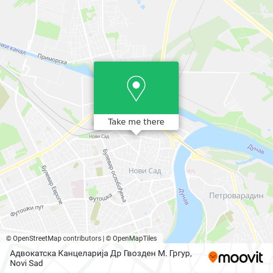 Адвокатска Канцеларија Др Гвозден М. Гргур map