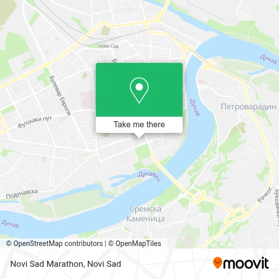 Novi Sad Marathon map