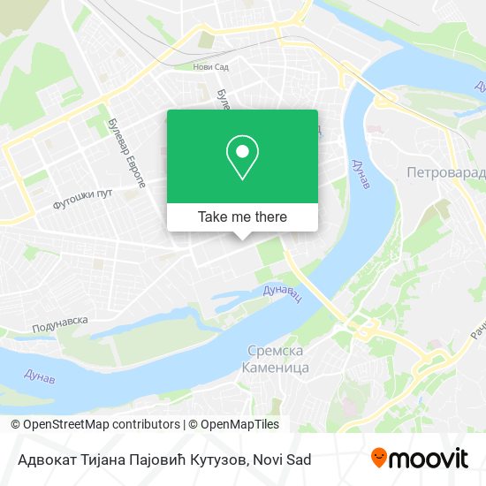 Адвокат Тијана Пајовић Кутузов map