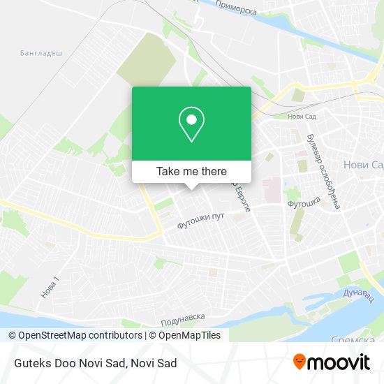 Guteks Doo Novi Sad map