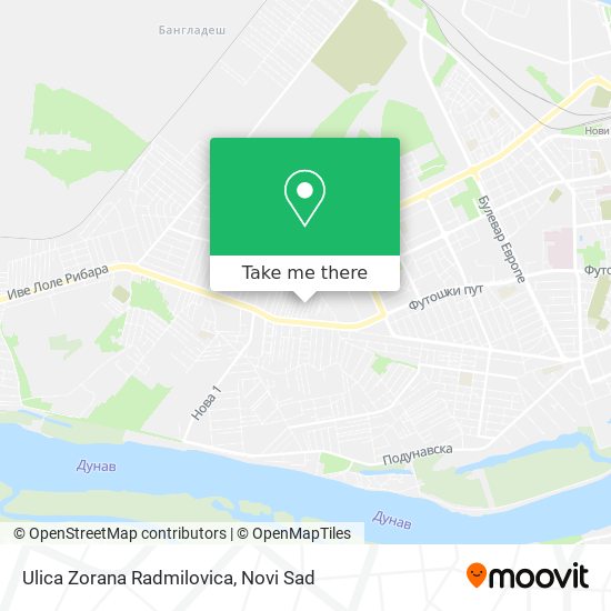 Ulica Zorana Radmilovica map