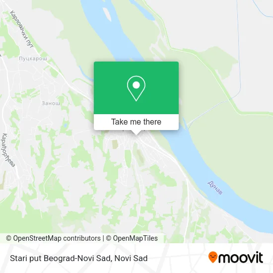 Stari put Beograd-Novi Sad map