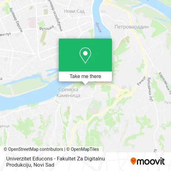 Univerzitet Educons - Fakultet Za Digitalnu Produkciju map