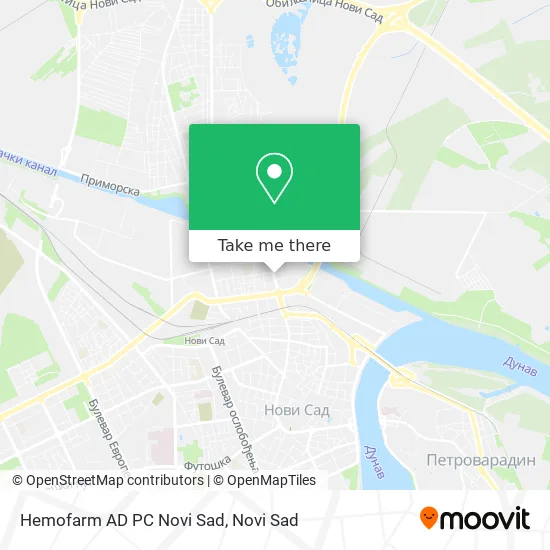 Hemofarm AD PC Novi Sad map