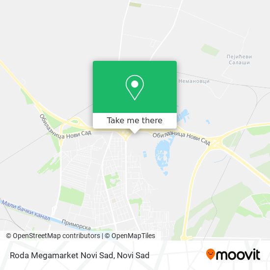 Roda Megamarket Novi Sad map