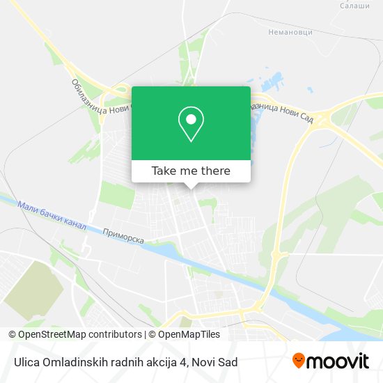 Ulica Omladinskih radnih akcija 4 map